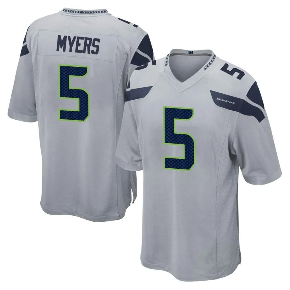 Kooe S.Seahawks #5 Jason Myers Player Gray Home Game Stitched Jerseys