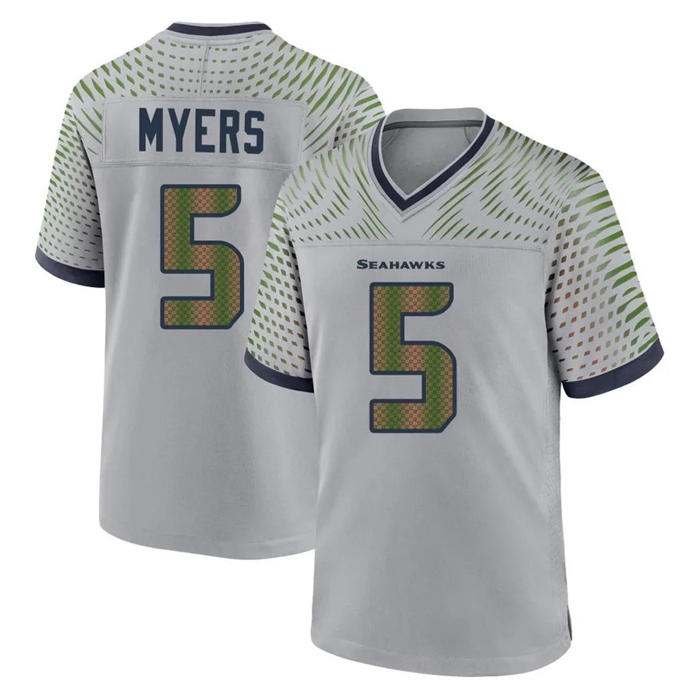 Kooe S.Seahawks #5 Jason Myers Player Grey 2025 Rivalries Collection Home Game Stitched Jerseys