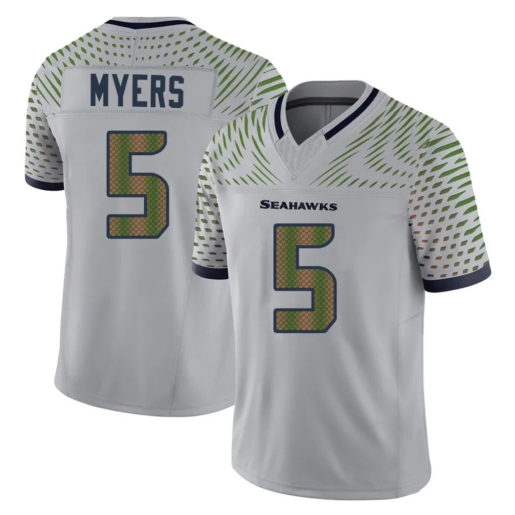 Kooe S.Seahawks #5 Jason Myers Player Grey Limited 2025 Rivalries Collection Home Game Stitched Jerseys