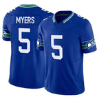 Kooe S.Seahawks #5 Jason Myers Player Royal Limited Throwback Vapor F.U.S.E. Home Game Stitched Jerseys
