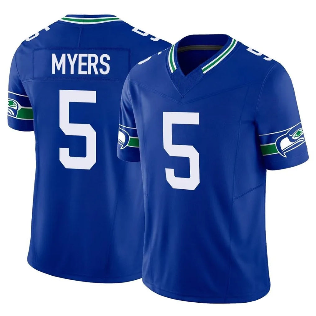 Kooe S.Seahawks #5 Jason Myers Player Royal Limited Throwback Vapor F.U.S.E. Home Game Stitched Jerseys