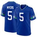 Kooe S.Seahawks #5 Jason Myers Player Royal Throwback Home Game Stitched Jerseys