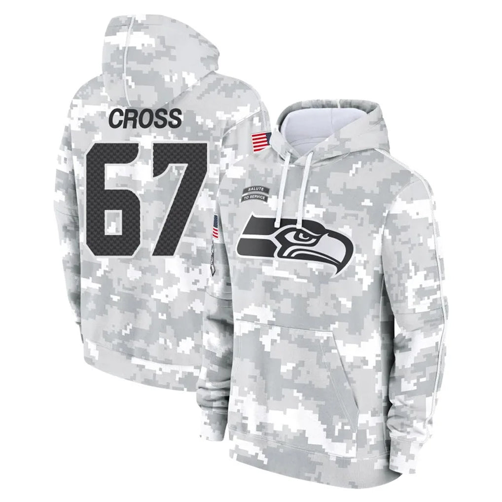 Kooe S.Seahawks #67 Charles Cross Player Arctic Camo Limited Salute to Service Pullover Hoodies Game Stitched Jerseys