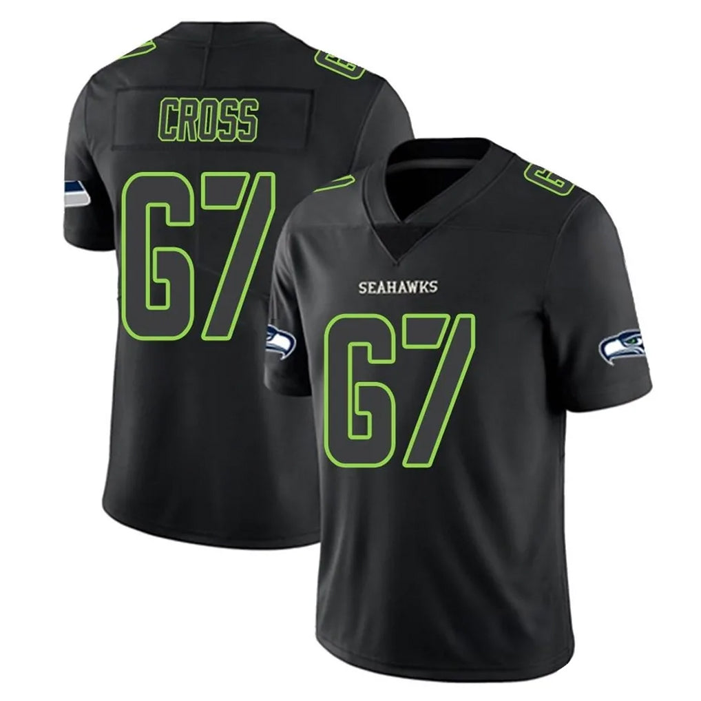 Kooe S.Seahawks #67 Charles Cross Player Black Impact Limited Home Game Stitched Jerseys