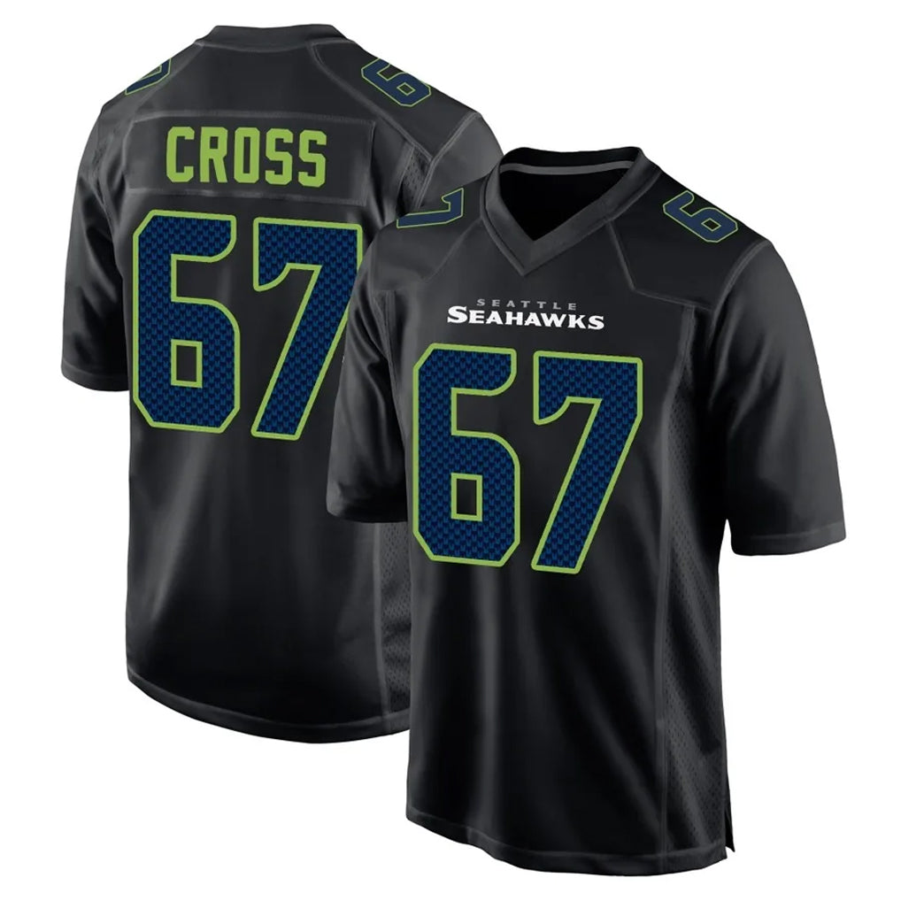 Kooe S.Seahawks #67 Charles Cross Player Black Limited Fashion Home Game Stitched Jerseys