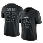 Kooe S.Seahawks #67 Charles Cross Player Black Limited Reflective Home Game Stitched Jerseys
