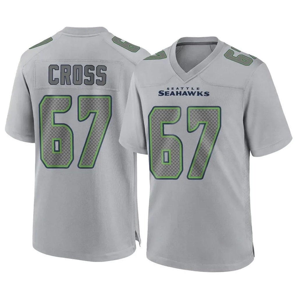 Kooe S.Seahawks #67 Charles Cross Player Gray Atmosphere Fashion Home Game Stitched Jerseys