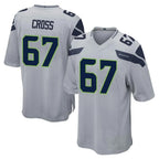 Kooe S.Seahawks #67 Charles Cross Player Gray Home Game Stitched Jerseys