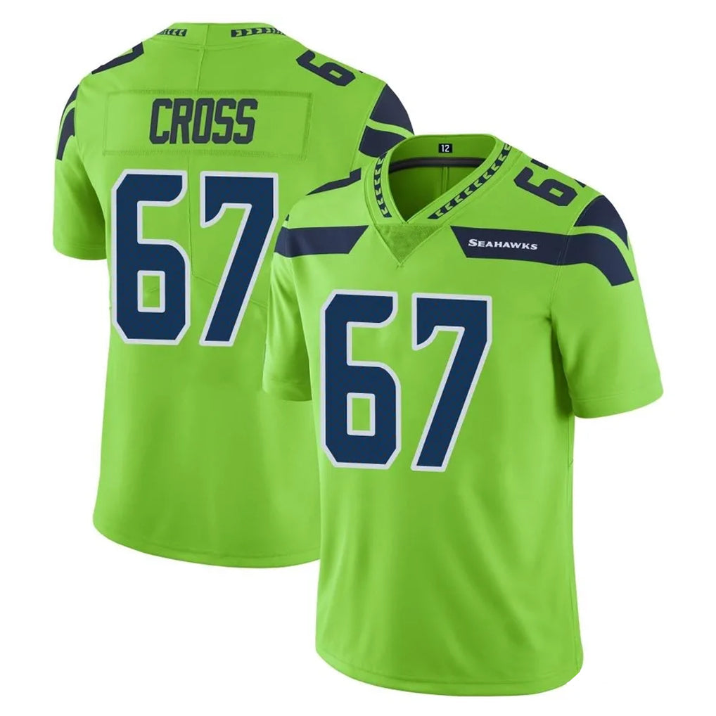 Kooe S.Seahawks #67 Charles Cross Player Green Limited Color Rush Home Game Stitched Jerseys