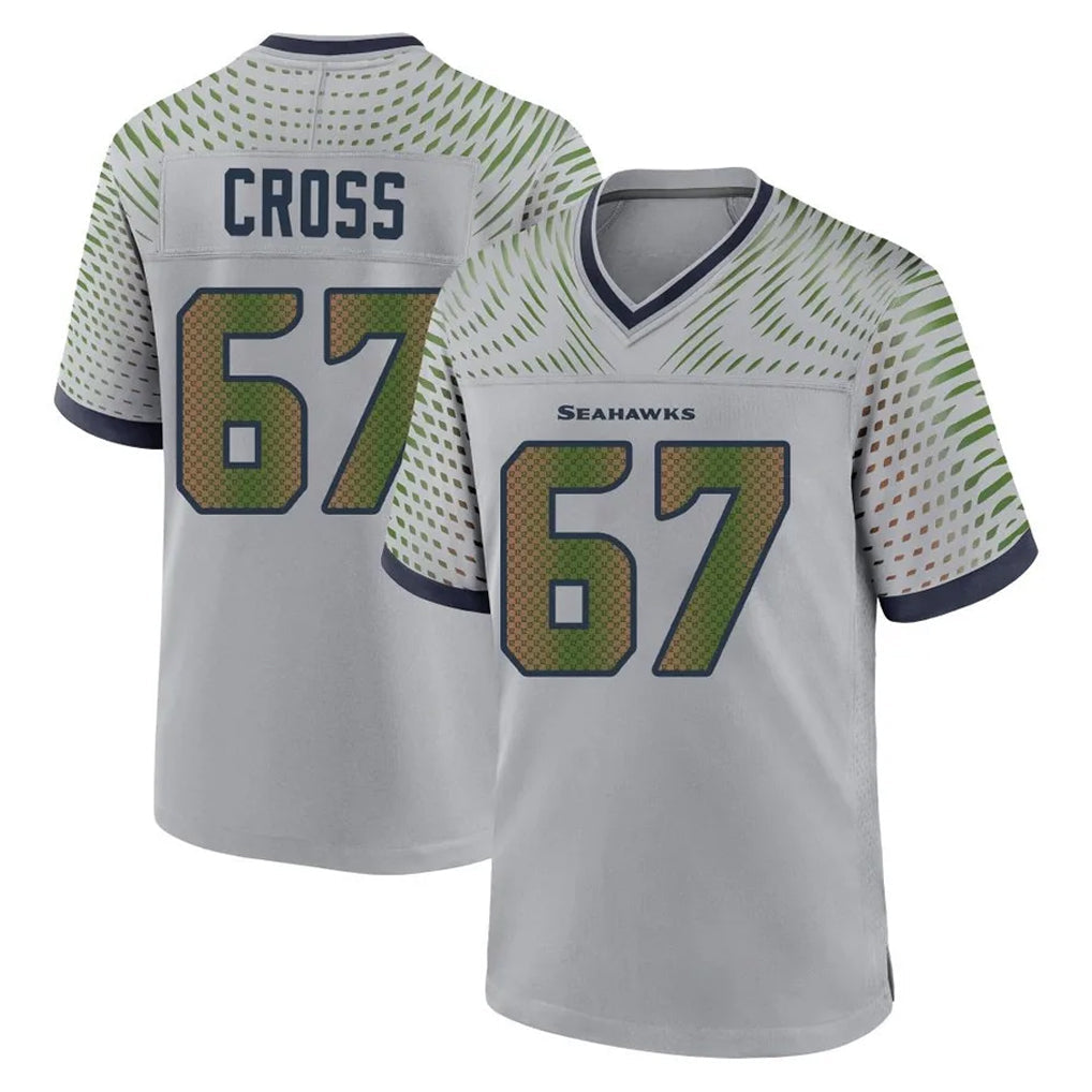 Kooe S.Seahawks #67 Charles Cross Player Grey 2025 Rivalries Collection Home Game Stitched Jerseys