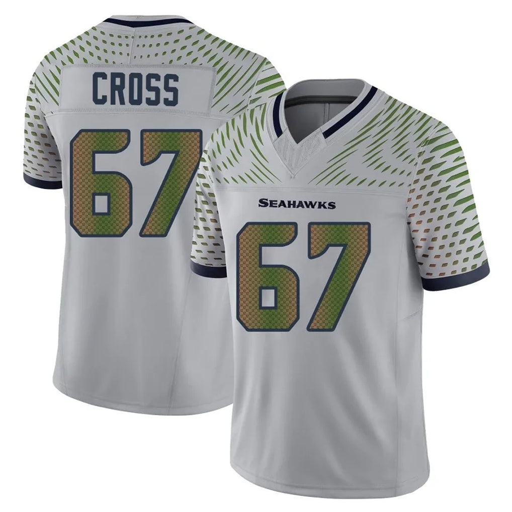 Kooe S.Seahawks #67 Charles Cross Player Grey Limited 2025 Rivalries Collection Home Game Stitched Jerseys
