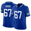 Kooe S.Seahawks #67 Charles Cross Player Royal Limited Throwback Vapor F.U.S.E. Home Game Stitched Jerseys