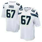 Kooe S.Seahawks #67 Charles Cross Player White Home Game Stitched Jerseys