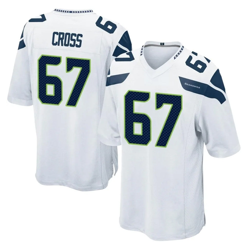 Kooe S.Seahawks #67 Charles Cross Player White Home Game Stitched Jerseys