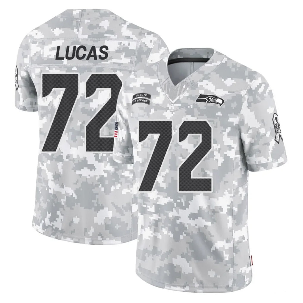 Kooe S.Seahawks #72 Abraham Lucas Player Arctic Camo Limited Salute To Service Home Game Stitched Jerseys