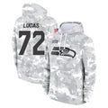 Kooe S.Seahawks #72 Abraham Lucas Player Arctic Camo Limited Salute to Service Pullover Hoodies Game Stitched Jerseys