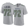 Kooe S.Seahawks #72 Abraham Lucas Player Gray Atmosphere Fashion Home Game Stitched Jerseys