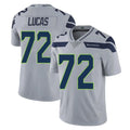 Kooe S.Seahawks #72 Abraham Lucas Player Gray Limited Vapor Untouchable Home Game Stitched Jerseys