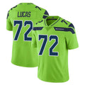 Kooe S.Seahawks #72 Abraham Lucas Player Green Limited Color Rush Home Game Stitched Jerseys