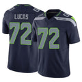 Kooe S.Seahawks #72 Abraham Lucas Player Navy Limited Vapor F.U.S.E. Home Game Stitched Jerseys