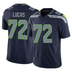 Kooe S.Seahawks #72 Abraham Lucas Player Navy Limited Vapor F.U.S.E. Home Game Stitched Jerseys
