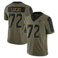 Kooe S.Seahawks #72 Abraham Lucas Player Olive Salute To Service Limited Game Stitched Jerseys
