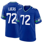 Kooe S.Seahawks #72 Abraham Lucas Player Royal Throwback Home Game Stitched Jerseys