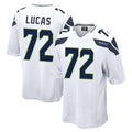 Kooe S.Seahawks #72 Abraham Lucas Player White Home Game Stitched Jerseys