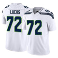 Kooe S.Seahawks #72 Abraham Lucas Player White Limited Vapor F.U.S.E. Home Game Stitched Jerseys
