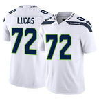Kooe S.Seahawks #72 Abraham Lucas Player White Limited Vapor F.U.S.E. Home Game Stitched Jerseys