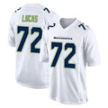 Kooe S.Seahawks #72 Abraham Lucas Player White Tundra Fashion Home Game Stitched Jerseys