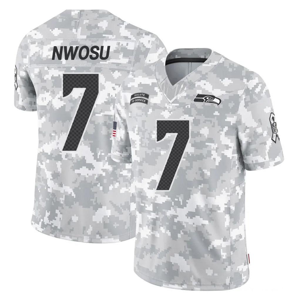 Kooe S.Seahawks #7 Uchenna Nwosu Player Arctic Camo Limited Salute To Service Home Game Stitched Jerseys