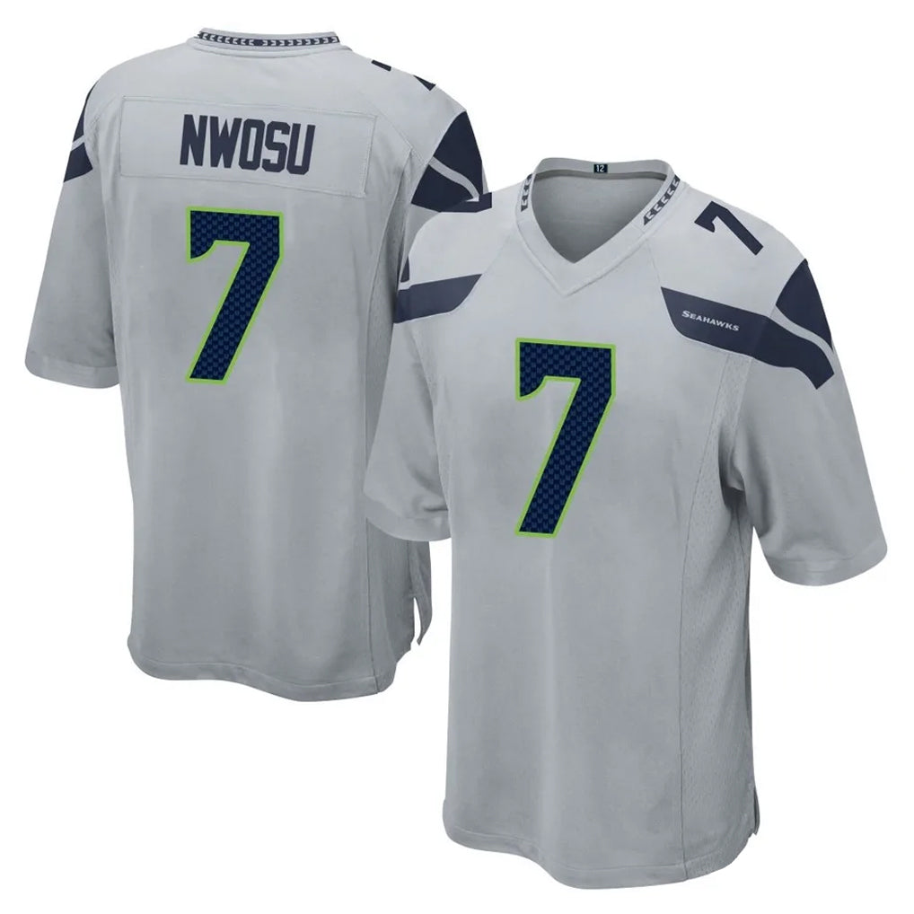 Kooe S.Seahawks #7 Uchenna Nwosu Player Gray Home Game Stitched Jerseys