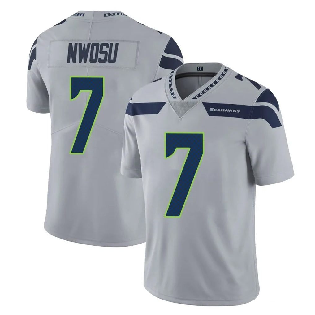 Kooe S.Seahawks #7 Uchenna Nwosu Player Gray Limited Vapor Untouchable Home Game Stitched Jerseys