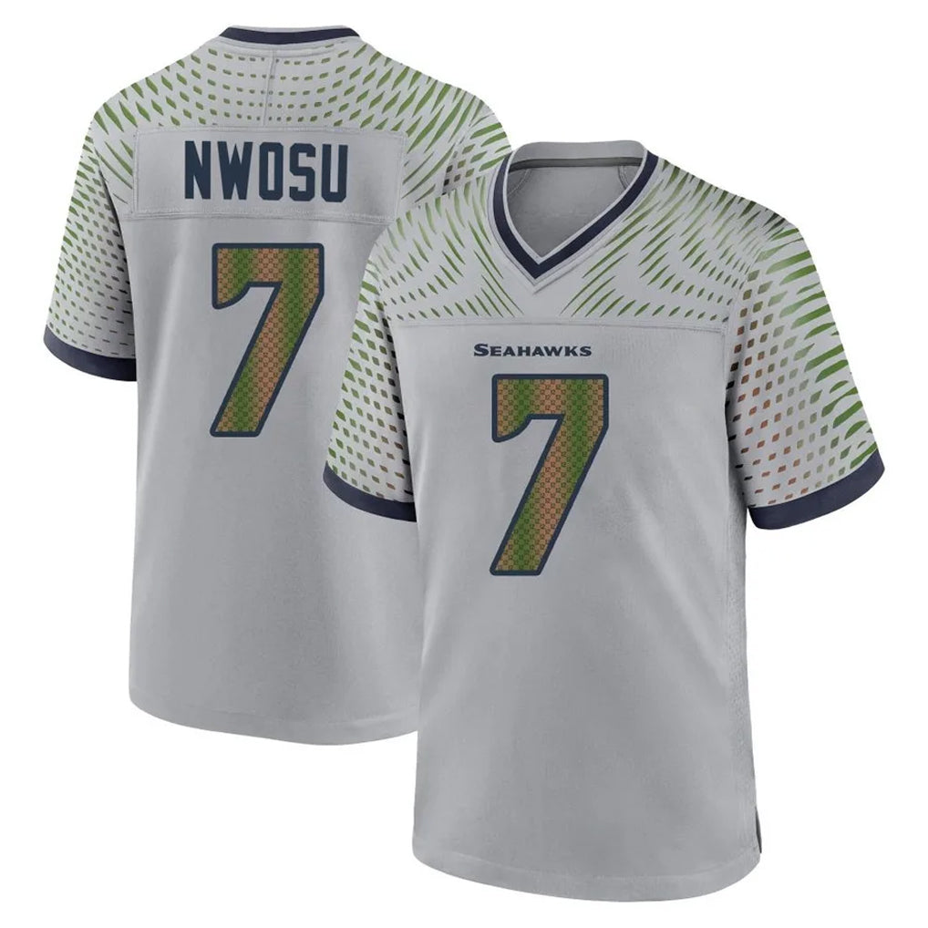 Kooe S.Seahawks #7 Uchenna Nwosu Player Grey 2025 Rivalries Collection Home Game Stitched Jerseys