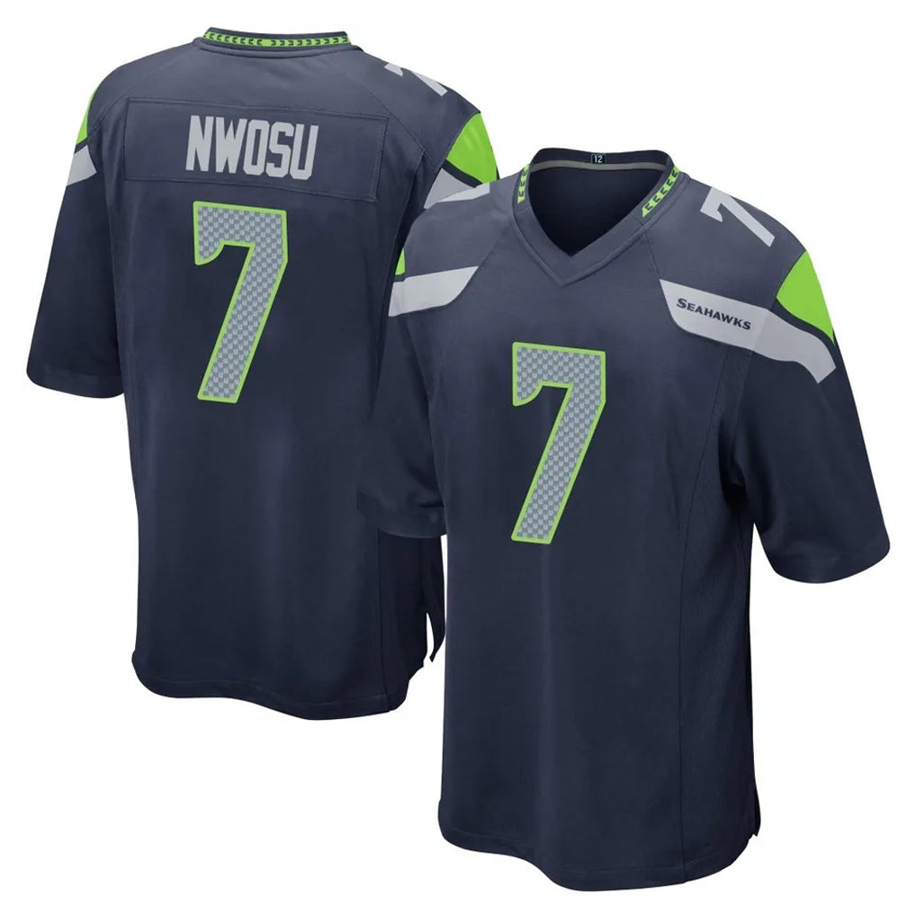 Kooe S.Seahawks #7 Uchenna Nwosu Player Navy Home Game Stitched Jerseys