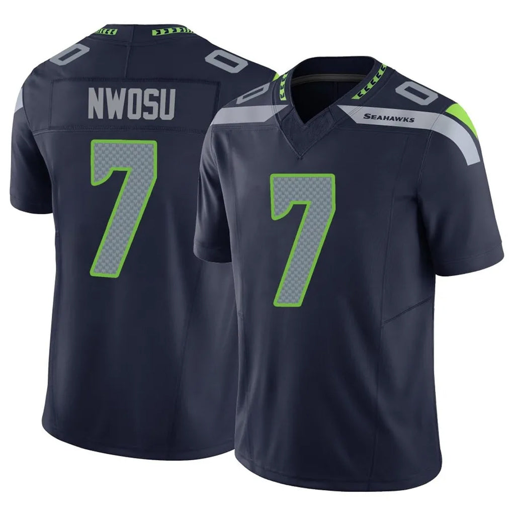 Kooe S.Seahawks #7 Uchenna Nwosu Player Navy Limited Vapor F.U.S.E. Home Game Stitched Jerseys