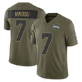 Kooe S.Seahawks #7 Uchenna Nwosu Player Olive 2025 Salute To Service Limited Home Game Stitched Jerseys