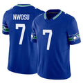 Kooe S.Seahawks #7 Uchenna Nwosu Player Royal Limited Throwback Vapor F.U.S.E. Home Game Stitched Jerseys