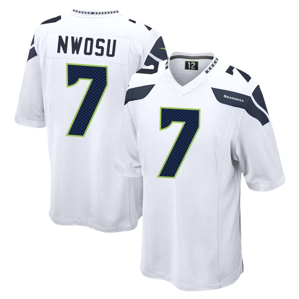 Kooe S.Seahawks #7 Uchenna Nwosu Player White Home Game Stitched Jerseys