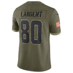 Kooe S.Seahawks #80 Steve Largent Player Salute to Service Olive Stitched Jerseys
