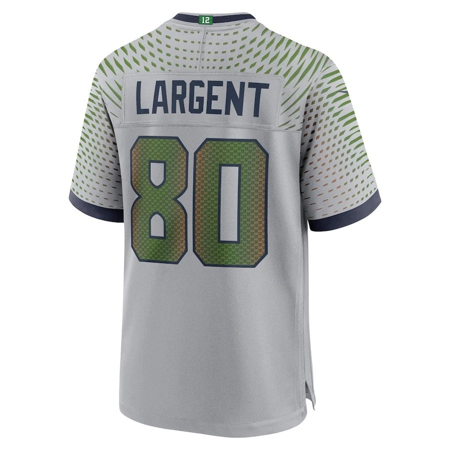 Kooe S.Seahawks #80 Steve Largent Player Wolf Gray Rivalries Collection Game Stitched Jerseys