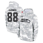 Kooe S.Seahawks #88 AJ Barner Player Arctic Camo Limited Salute to Service Pullover Hoodies Game Stitched Jerseys