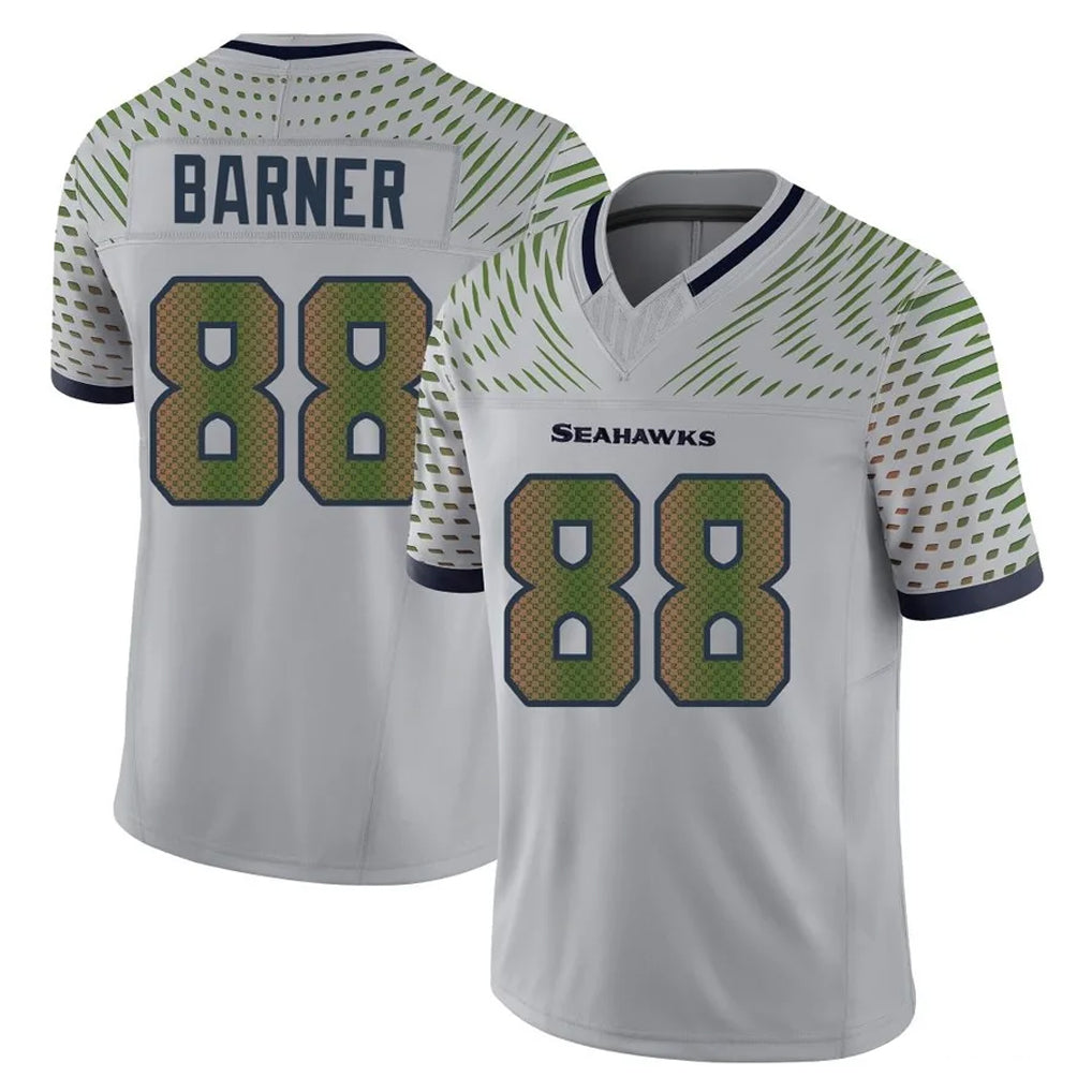 Kooe S.Seahawks #88 AJ Barner Player Grey Limited 2025 Rivalries Collection Home Game Stitched Jerseys