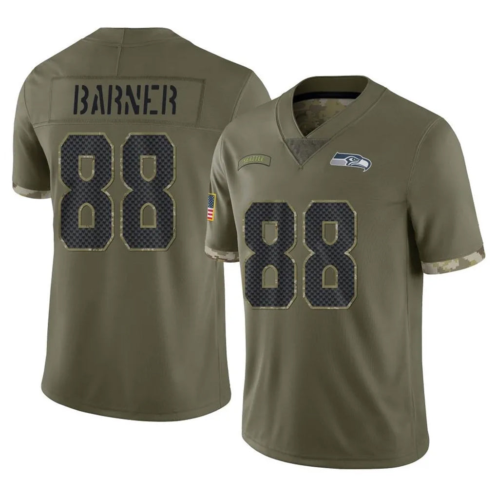 Kooe S.Seahawks #88 AJ Barner Player Olive Limited Salute To Service Home Game Stitched Jerseys