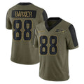 Kooe S.Seahawks #88 AJ Barner Player Olive Salute To Service Limited Game Stitched Jerseys