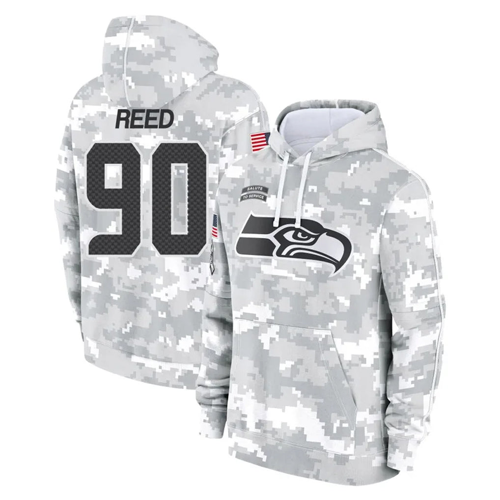 Kooe S.Seahawks #90 Jarran Reed Player Arctic Camo Limited Salute to Service Pullover Hoodies Game Stitched Jerseys