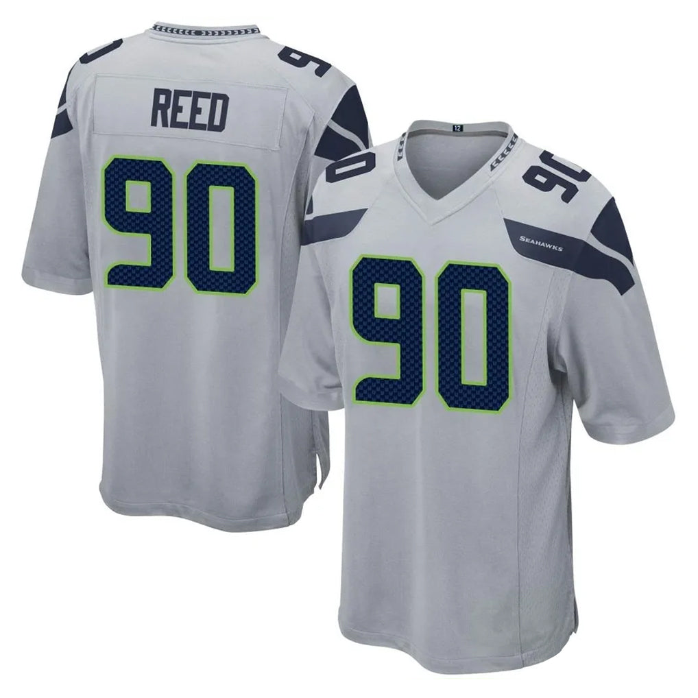 Kooe S.Seahawks #90 Jarran Reed Player Gray Home Game Stitched Jerseys