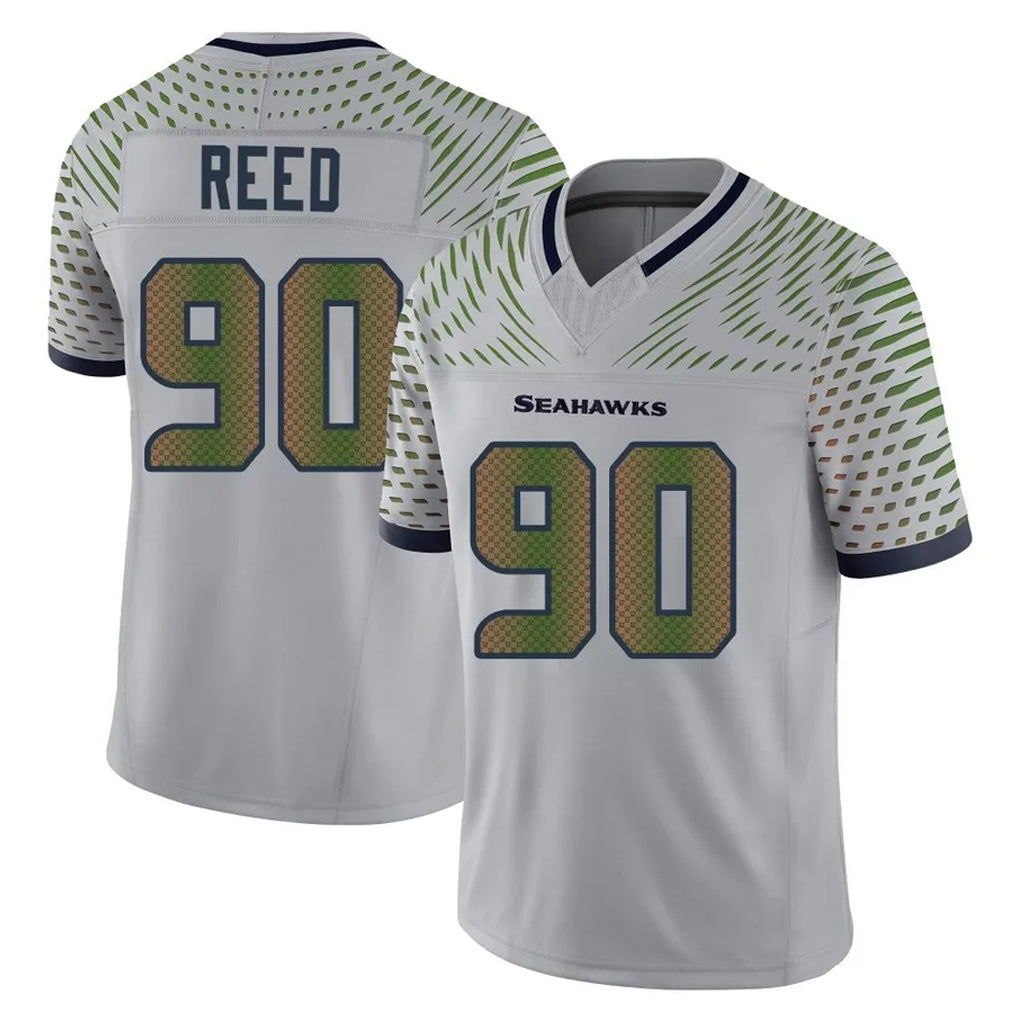 Kooe S.Seahawks #90 Jarran Reed Player Grey Limited 2025 Rivalries Collection Home Game Stitched Jerseys