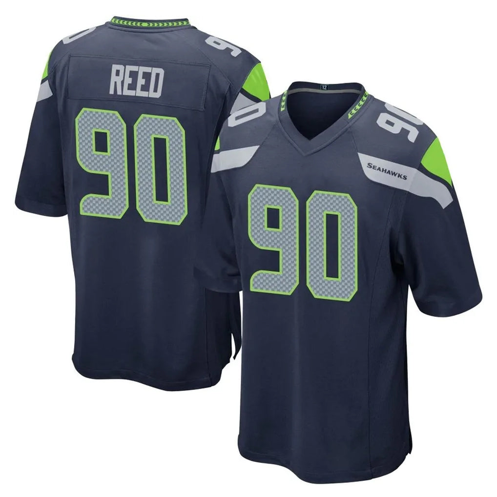 Kooe S.Seahawks #90 Jarran Reed Player Navy Home Game Stitched Jerseys